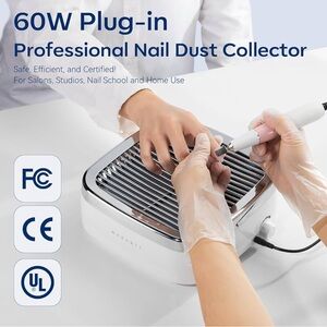 White Professional Nail Dust Collector